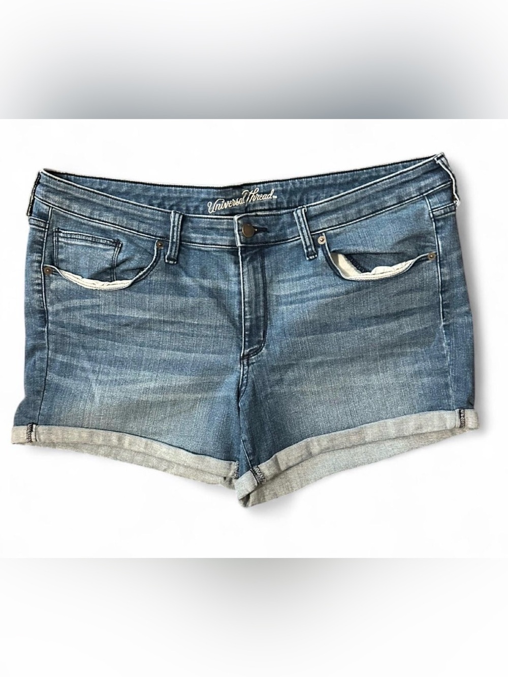Universal Thread Women's Light Blue Denim Cuffed Shorts